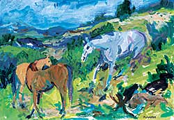 #473 ~ Mulcaster - Untitled - Grazing Horses
