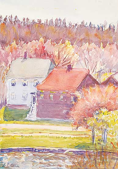 #1079 ~ Cann - Untitled - Two Houses by the River