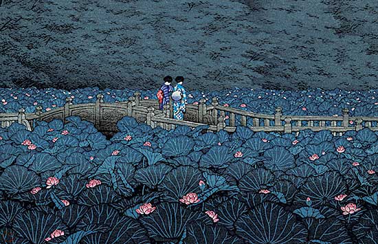 #1169 ~ Hasui - The Pond at Benten Shrine in Shiba