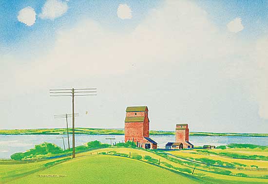 #1184 ~ Hurley - Untitled - Grain Elevators Near the Water