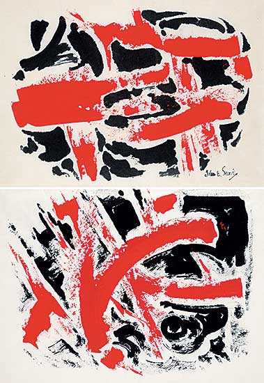 #1356 ~ Secord - Untitled - Red and Black Abstract
