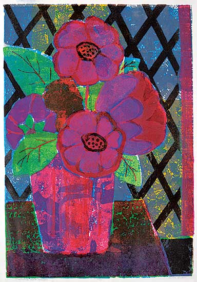 #1379 ~ Snow - Nocturne Red Flowers  #21/50