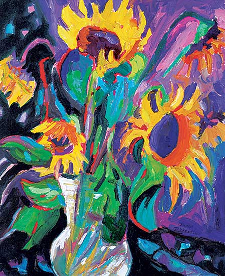 #1400 ~ Thirkettle - Untitled - Colourful Sunflowers