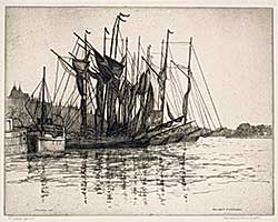 #1017 ~ Armington - Sail Boats at Stockholm  #1st state print