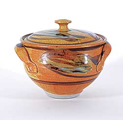 #1180 ~ Hopper - Untitled - Earth Toned Pot with Lid