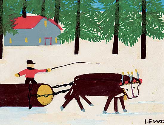 #46 ~ Lewis - Untitled - Oxen Hauling Logs