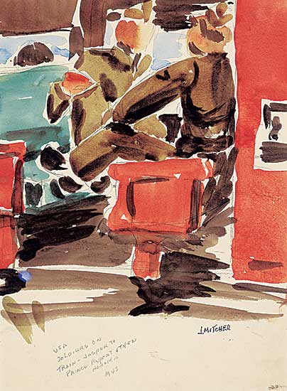 #60 ~ Mitchell - U.S. Soldiers on Train, Jasper to Prince Rupert & on to Alaska, WWII