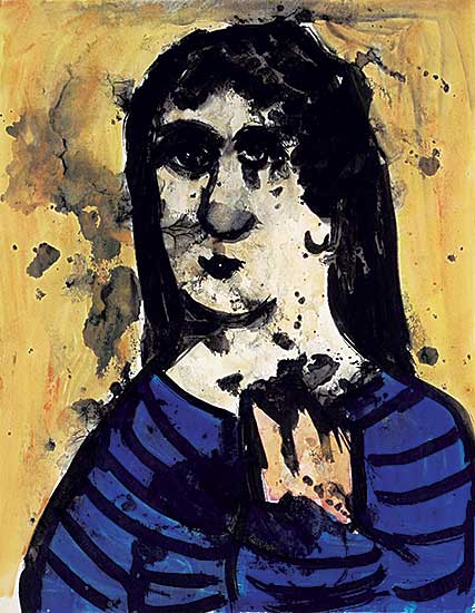 #95.1 ~ Snow - Untitled - Woman with Blue Shawl