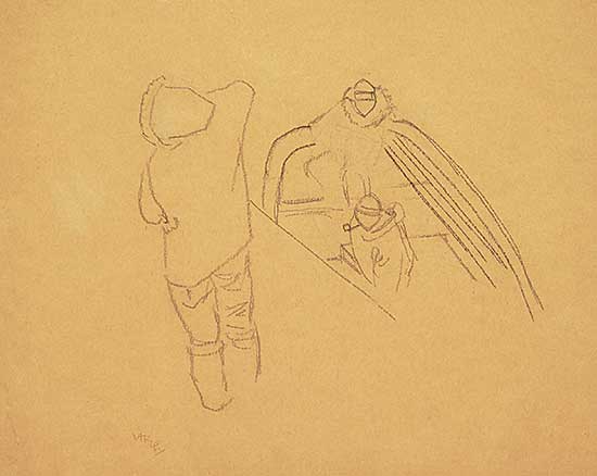 #105 ~ Varley - Eskimo Drawing #1, Nascopie Trip