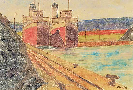 #1075 ~ Franck - Untitled - Boats at Dock