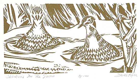 #1144 ~ Kerr - Chickens in the Snow  #3/100