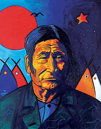 #1187 ~ McDonald - Untitled - Elder Under a Red Moon