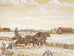 #1119 ~ Hulley - Untitled - Harvesting with Four Horses
