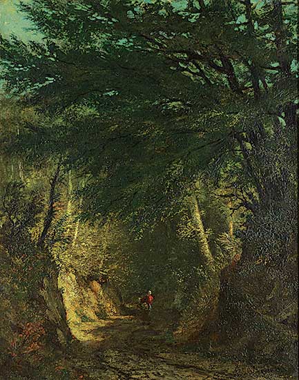 #306 ~ Diaz de la Pena - Woman in Fontainbleau Forest [Ramasseuse de Fagos, dans la Foret de Fontainebleau]