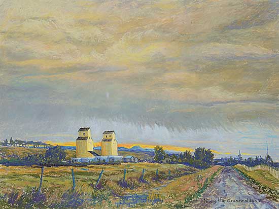 #1068 ~ de Grandmaison - Passing Rain, South of Calgary, De Winton