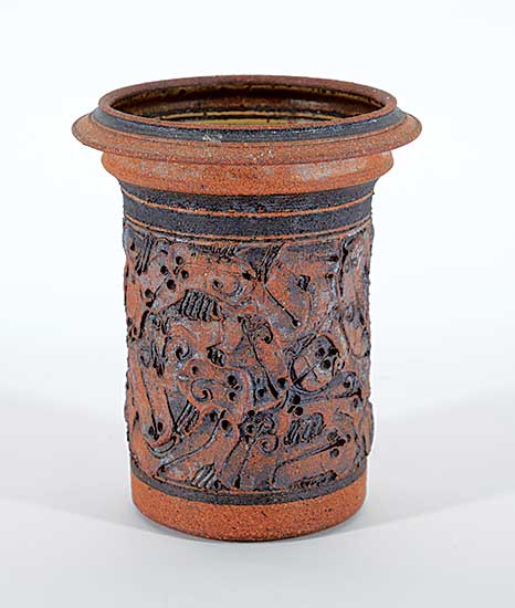 #1076.2 ~ Drahanchuk - Untitled - Abstract Brown and Black Vase