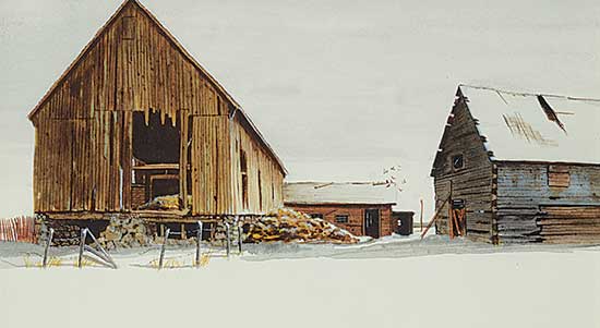 #1111 ~ Gibbs - Winter Farm Buildings - Vermilion, Alta.
