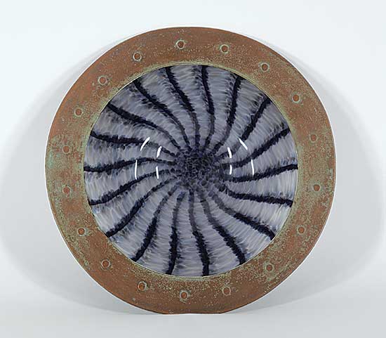 #1141 ~ Henry - Copper Plated Black Striped Plate