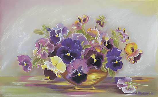 #1185 ~ Leonard - Untitled - Overflowing Pansies