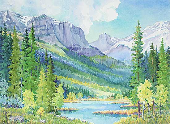 #1211 ~ McClelland - Spring at Middle Lake [Bow Valley Provincial Park]