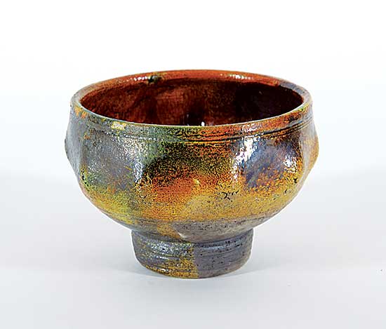 #1333.1 ~ Sures - Untitled - Flaming Orange Raku Bowl