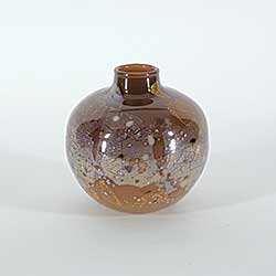 #1143 ~ Henry - Brown Moka Vase with Gold