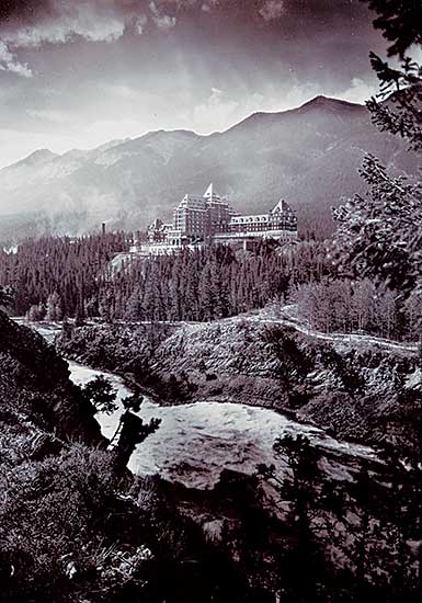 #106 ~ Harmon - [Banff Springs] Hotel and Bow Falls from Tunnel Mountain