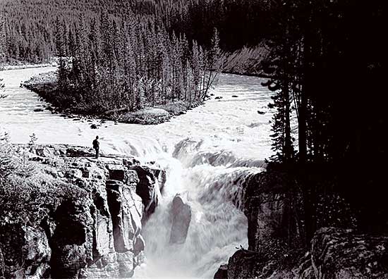#110 ~ Noble - Sunwapta Falls, circa 1920-1940
