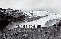 #90 ~ Harmon - Alpine Club of Canada Camp, Upper Yoho, Birdseye View of Yoho Glacier, 1914 [?]