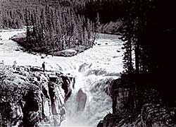 #110 ~ Noble - Sunwapta Falls, circa 1920-1940