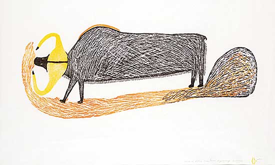 #1021 ~ Anguhadluq - Musk-Ox Eating Grass  #19/50