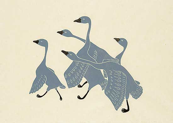 #1085 ~ Nanogak - Five Swans  #23/50