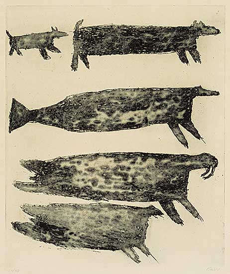 #1100 ~ Parr - Untitled - Sea Animals and Dog  #21/50