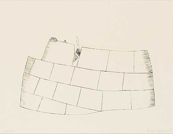 #1115 ~ Pootoogook - Untitled - Building the Igloo  #10/50