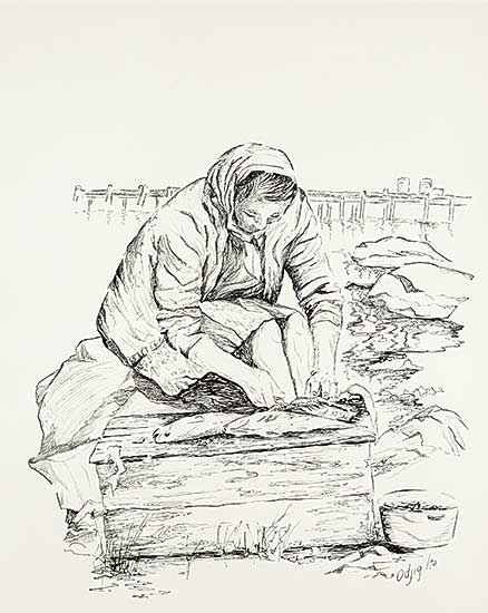 #1239 ~ Odjig - Preparing the Fish
