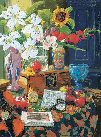 #32 ~ Champagne - My Inspiration [The Art Spirit by Robert Henry] / A Still Life in My Studio - Ile d'Orleans, Quebec