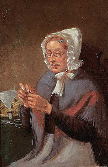 #63 ~ Harris - Mrs. Harris Threading Her Needle