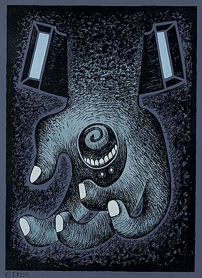 #435 ~ Etrog - Untitled - Surreal Hand with Teeth
