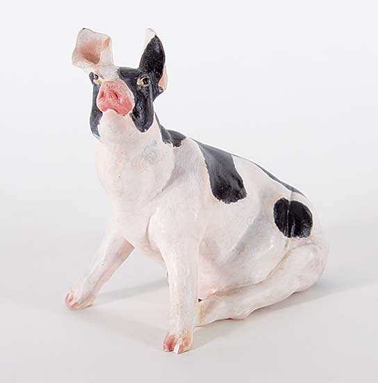 #467 ~ Hughes - Untitled - Black and White Pig
