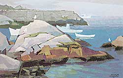 #64 ~ Hassell - Rocks and Gulls, Middle Point Cove N.S.