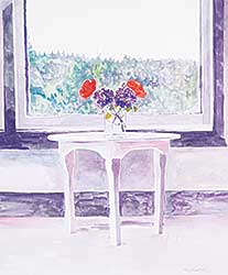 #117 ~ Pratt - Poppies and Lilacs Against the Window