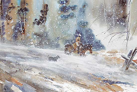 #2123 ~ Flatt - Untitled - Rider in the Snow