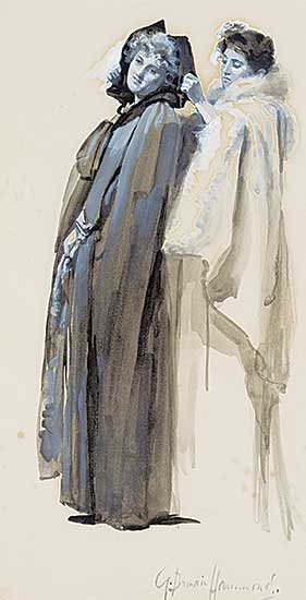 #2158 ~ Hammond - Untitled - Two Ladies in Long Coat