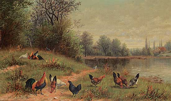 #2175 ~ Hill - Untitled - Chickens