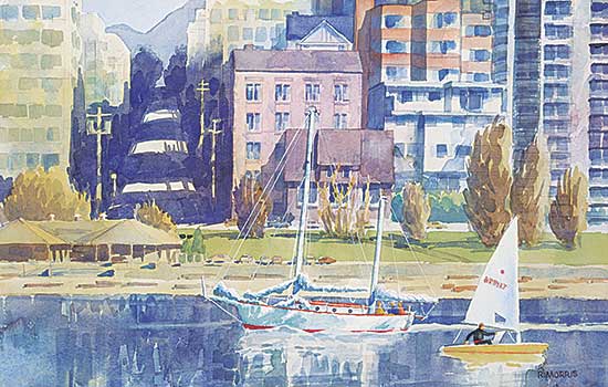 #2264 ~ Morris - Untitled - Sailboats in English Bay