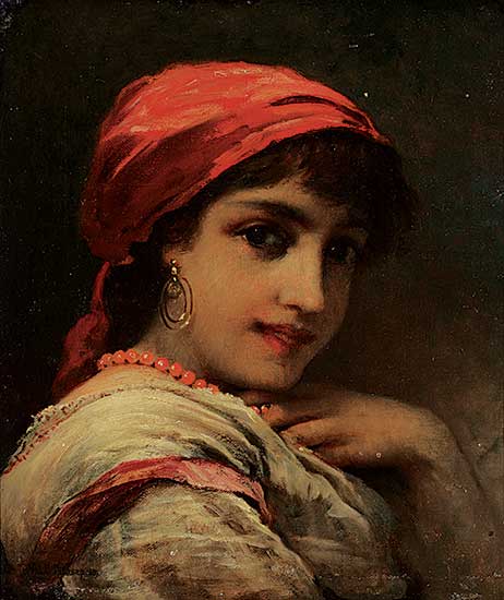 #2292 ~ Prinsep - Untitled - Woman in Red Scarf