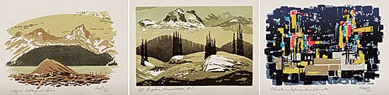 #2405 ~ Weber - Mt. Begbie, Revelstoke B.C. / Christmas, Refinery Row, Edmonton / Upper Waterfowl Lake