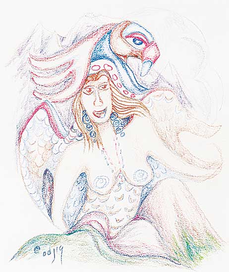 #108 ~ Odjig - Untitled - Thunderbird Woman