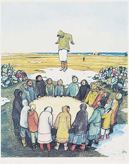 #449 ~ Kurelek - Sky Tossing at Alaskan Whaling Celebrations  #23/300