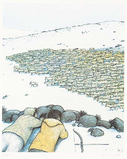 #450 ~ Kurelek - Stalking Migrating Caribou  #1/300